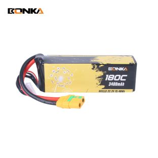 BONKA 3400mAh 180C 6S LiPo Battery for RC Helicopter
